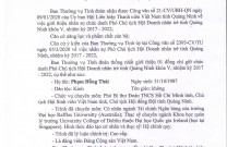 Công văn số 1381 BCH Đoàn tỉnh Quảng Ninh Về việc giới thiệu nhân sự Phó Chủ tịch Hội DNT Quảng Ninh, nhiệm kỳ 2017-2022